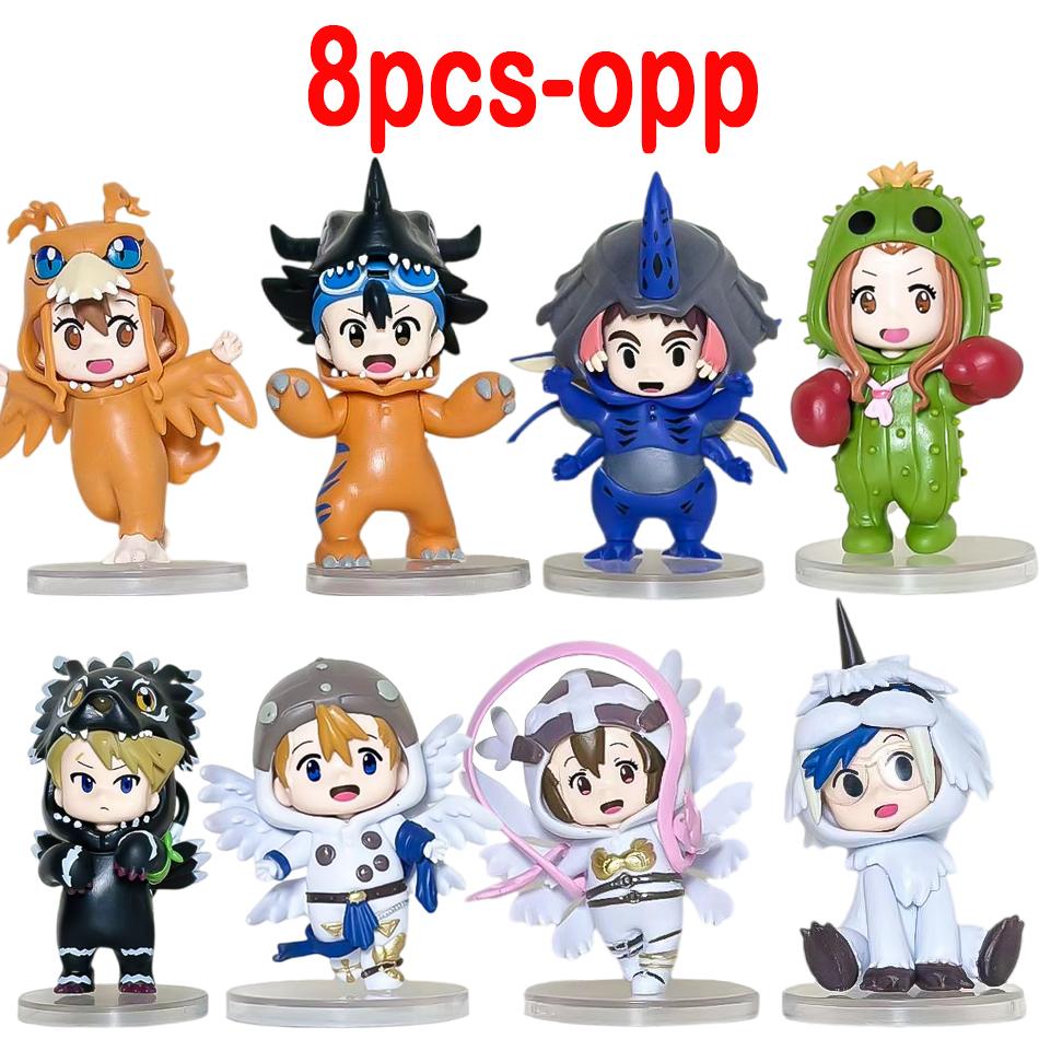 Модель Цифровой Монстр 8 шт./комплект Digimon Adventure Серия Кукольной Одежды Greymon/BlackWarGreymon Фигурка Действия Аниме Украшения Игрушка