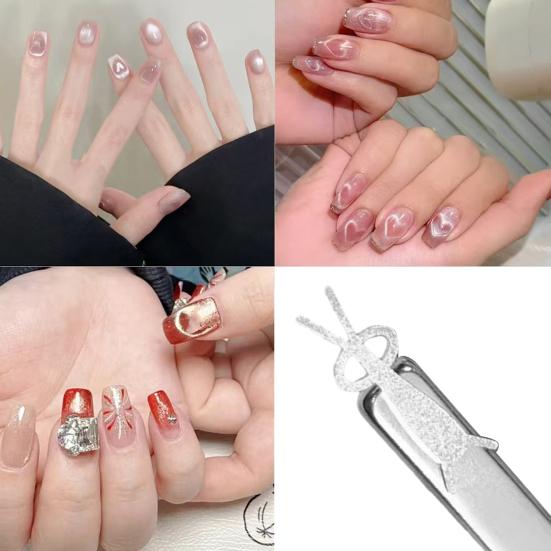 Magnetic Nail Art Tool Bunny Shaped Cat Eyes Magnet for Gel Polish Professional Grade Metal Plate with Bunny Design Salon Manicure Essential