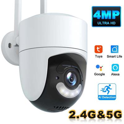 4MP Tuya WiFi наружная 2.4G/5G Wifi камера видеонаблюдения автоматическое отслеживание безопасность защита интеллектуальная видеокамера видеонаблюдения Alexa