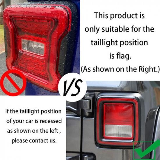 Blackened Rear Tail Light Lamp Cover Guard Decor Trim For Jeep Wrangler JL 2018+