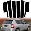 6Pcs Glossy Black Car Pillar Posts Stickers Fit For Jeep Compass 2007 2008 2009 2010-2017 Auto Door Window Exterior Trims