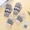Winter New Warm Anti-slip Thickened Woolen Gloves Knitted Fashion Jacquard Gloves Comfortable, Casual and Versatile