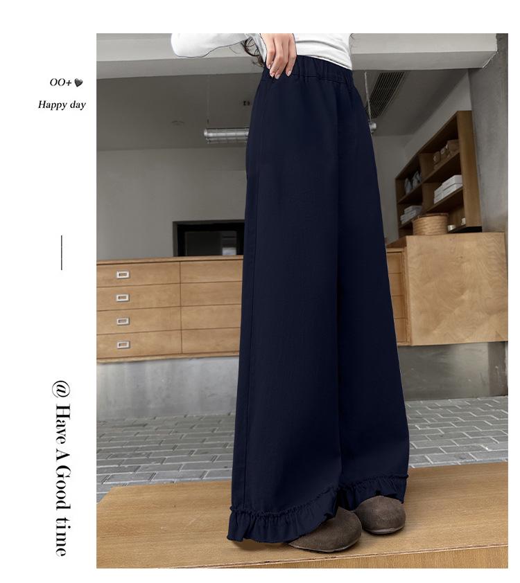 Модные кружевные брюки-палаццо для девочек на весну и осень - Повседневный стиль прямого кроя для девочек среднего и старшего возраста