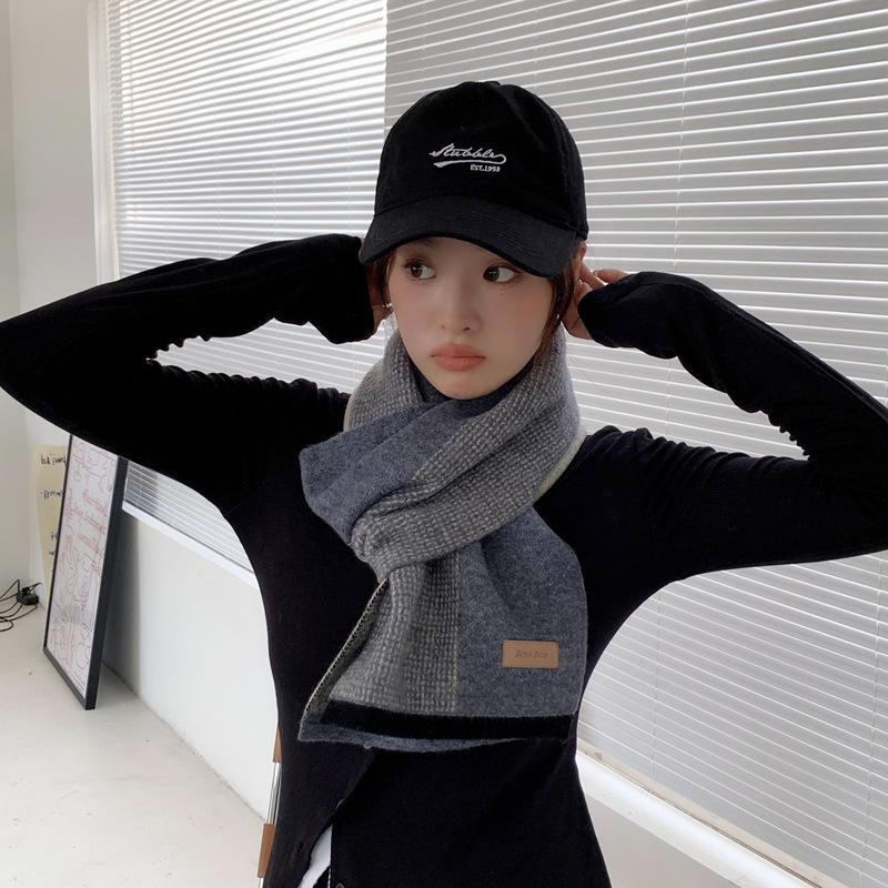 Women's Korean Style Knitted Scarf: Warm, Versatile, Neck Protection, Colorful, Decorative, Perfect for Autumn & Winter