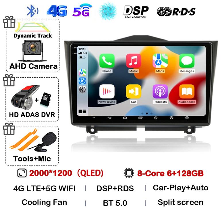 Android 14 Carplay Автомагнитола для LADA BA3 Granta Cross 2018 2019 GPS Навигация Мультимедиа Видео Плеер Стерео 2 Din DVD 4G