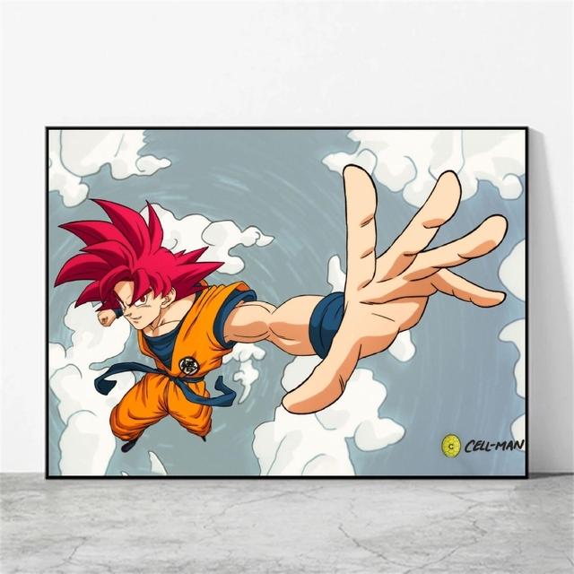 Популярный аниме-постер Dragon Ball Goku, настенное искусство, украшение для детской спальни, современный домашний подарок Cuadros, картина