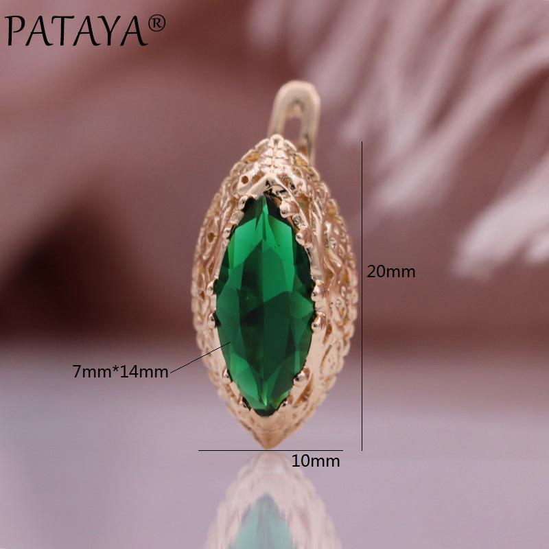 PATAYA Красно-зеленые серьги-капли в виде лошади, трендовые женские серьги из розового золота, винтажные серьги ручной работы