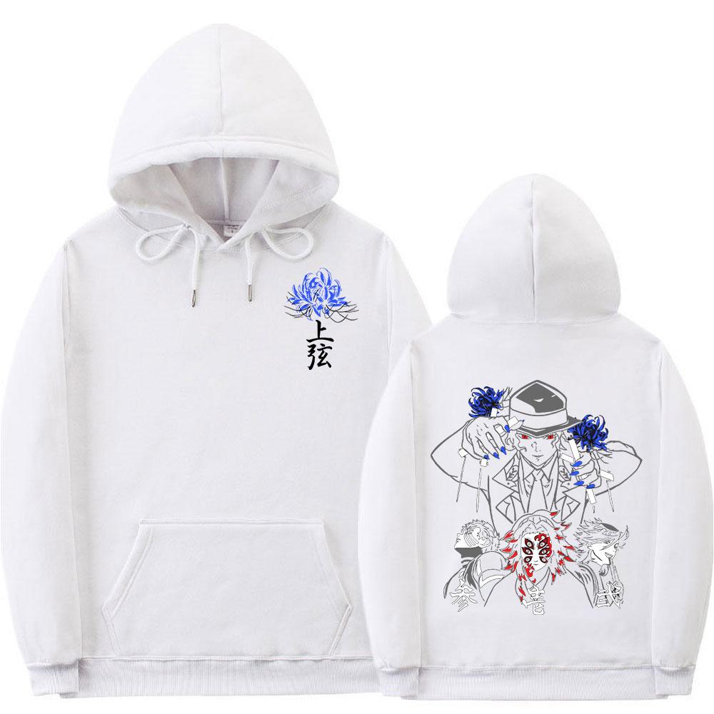 Аниме Demon Slayer Upper Moons Muzan Толстовка с принтом Harajuku Akaza Douma Kokushibo Толстовки с длинными рукавами Модная винтажная толстовка