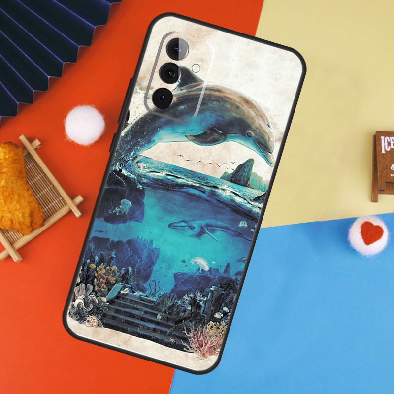 Чехол-дельфин для Samsung Galaxy A54 A34 A14 A55 A35 A33 A53 A13 A23 A17 A06 A16 A56 A36 A52 A32 A15