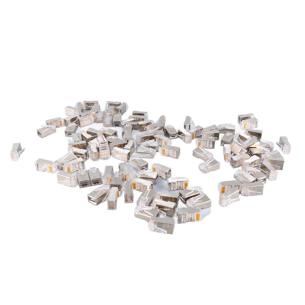 100 шт. CAT6 RJ45 металлический экранированный разъем безопасный надежный сетевой экранированный RJ45 коннектор комплект