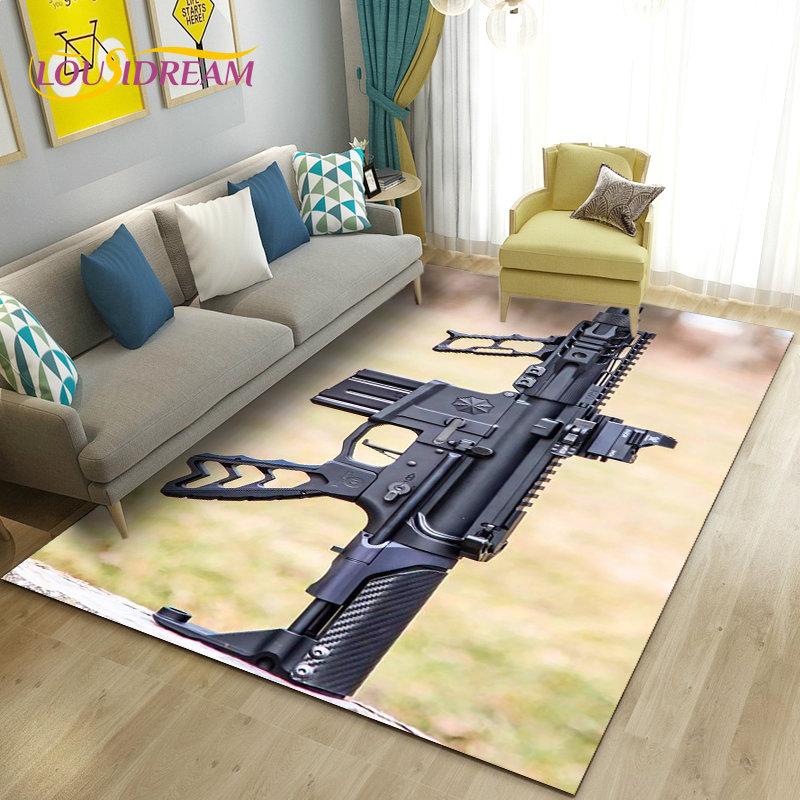 3D штурмовая винтовка, пистолет, револьвер, коврик для пистолета, ковер для гостиной, спальни, дивана, коврик для двери, декор, детские игры, нескользящий напольный коврик