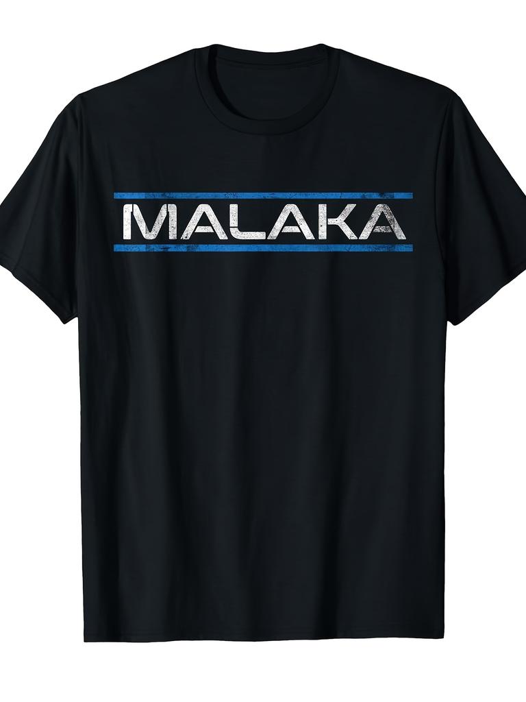Unisexs Malaka Greece Greek Hellas Flag Sparta Bold Malaka Graphic Relaxed Fit Short Sleeve Casual Tee With Greek Lettering