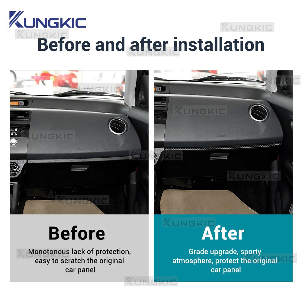 Real Soft Carbon Fiber Sticker For Suzuki Swift ZC31S/ZC32S 2005 2006 2007 2008 2009 2010 Car Center Console Passenger Trim