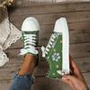 Fashion Women's Sneakers Design Round Toe Flower Print Canvas Sneakers All Match Outdoor Walking White Shoes Women Zapatos Para Mujeres