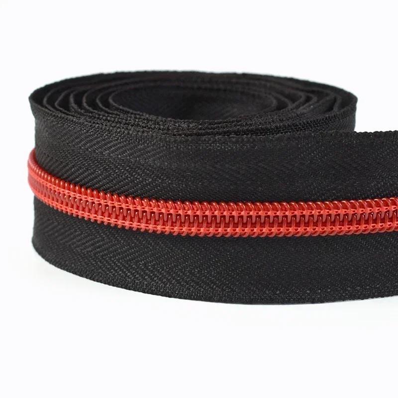 Meetee 10/20M 5# Nylon Zippers Tape + Zipper Slider Puller for Sewing Bag Shoes Garment Zips Repair Sew Crafts DIY Accessories
