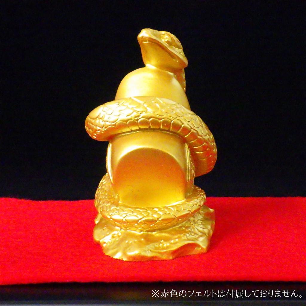 Zodiac Figurine Snake 2025 Year of the Snake Snake Gold Feng Shui Resin Zodiac Figurine Snake Mi Palm Size Feng Shui Goods (Snake Snake)