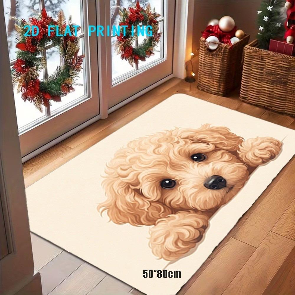 2D FLAT Animal Shaped Carpet Non Slip Bathroom Floor Mat Dog-Shaped Area Rug Home Floor Decor