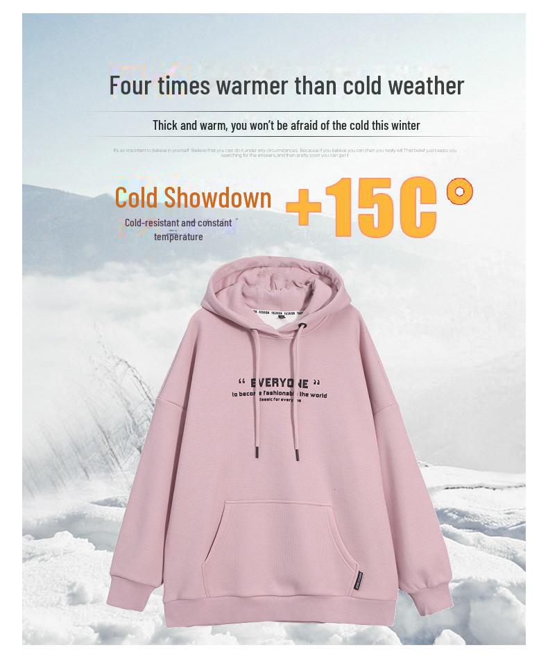 Женская толстовка свободного кроя с капюшоном и вафельной тканью, утепленная, для осени/зимы 2024 г., повседневный ленивый стиль.