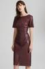 New Causal Party Fashionable Burgundy Women's Dress Real Soft Lambskin Leather