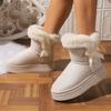 Women Snow Boots  Anti-Slip Wear-Resistant Plush Boots Women Winter New Round Toe Bow Platform Shoes for Women Zapatos De Mujer