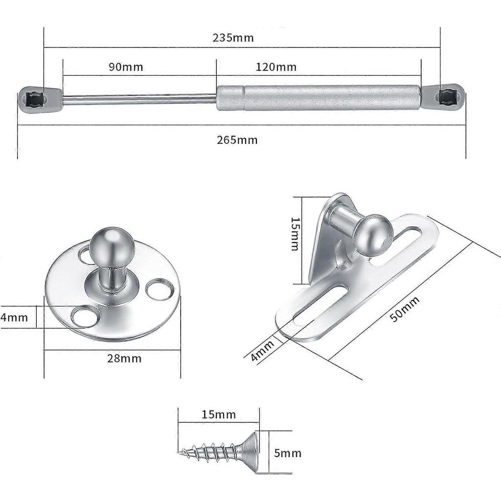 4 Pieces Hydraulic Gas Struts, 100N/10KG Hydraulic Cabinet Struts Spring Gas Shock Absorbers Pneumatic Arm for Kitchen Cabinet Door Lift ZeGoods