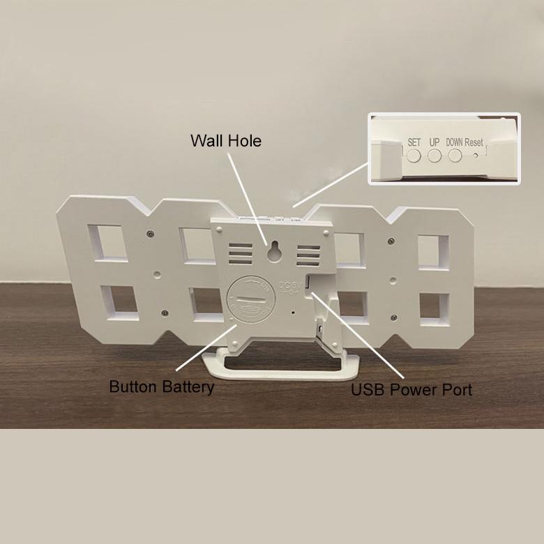 3D цифровой будильник творческий интеллектуальный светочувствительный светодиодный настенный студенческий электронный будильник украшение дома с дисплеем температуры
