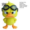 Cute Desk Decorations 3D Printed Angry Yellow Duck Figurine with Detachable Swimming Goggles, Funny Gifts for Lovers Statue, Desktop Ornament