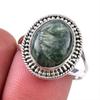 Natural Seraphinite Gemstone 925 Solid Sterling Silver Jewelry Ring Size 9 Q0B87