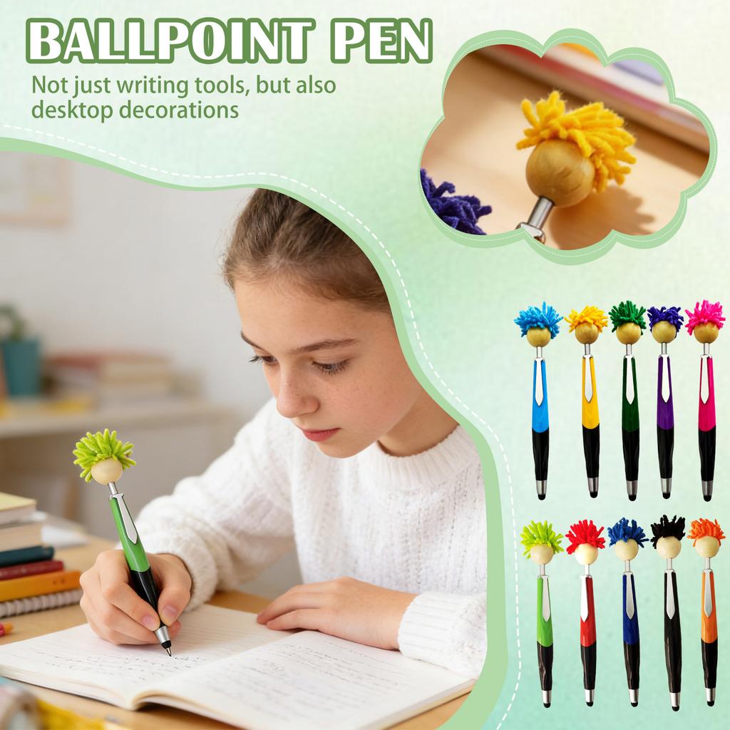 3 мл Новинка Шариковая ручка с моющей головкой, Плюшевая и милая мультяшная выдвижная шариковая ручка, Портативная ручка, Подходит для, Домашнего декора и Подарков.