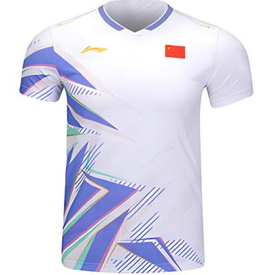 Футболка унисекс с логотипом серии Li Ning Badminton, удобная, с круглым вырезом, спортивная, для соревнований, с коротким рукавом, AAYU133-5