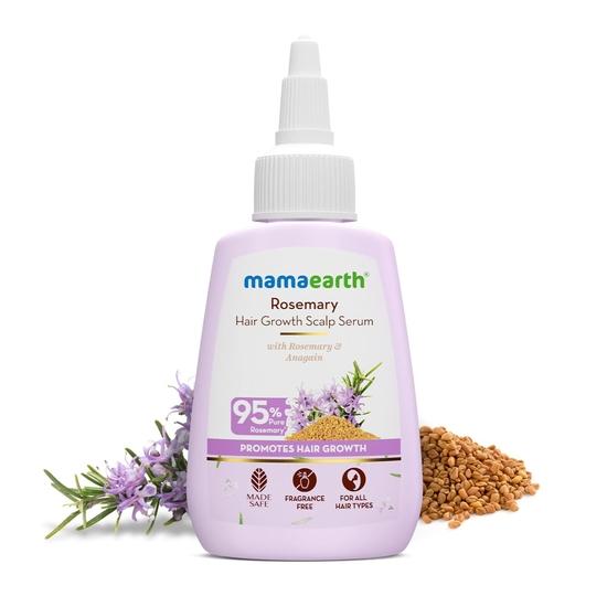 Mamaearth Rosemary Hair Scalp Serum 50ml with 95% Pure Rosemary, 4% Anagain, 1% Root BioTec, 1% Cressatine, Methi Dana, Caffeine| Controls Hair Fall