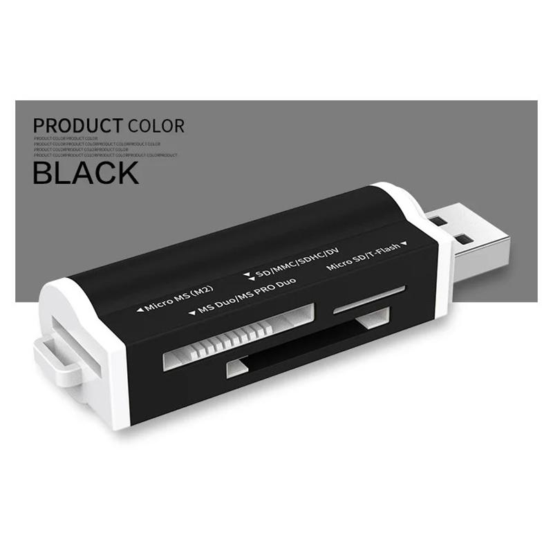 Высокоскоростной многофункциональный USB 2.0 универсальный считыватель карт памяти для T-Flash Mmc Sdhc Ms Pro Duo Tf M2 Memory Stick