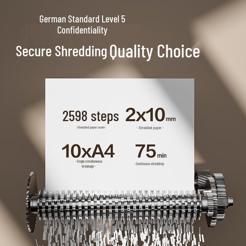 Deli GA666P 10-Sheet Level 5 Micro-Cut Office Shredder CN plug (adapter included)