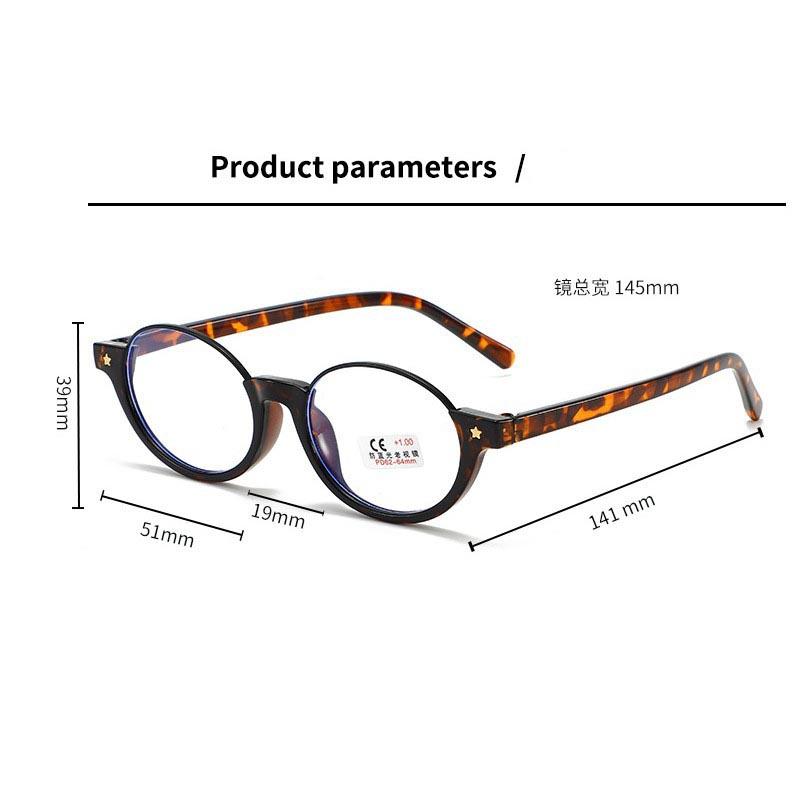 New Fashionable Round-Frame Anti-Blue Light Reading Glasses Retro Half-Frame High-Definition Presbyopia Glasses 0 To +4.0