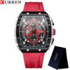 Мужские наручные часы CURREN Водонепроницаемые Хронограф Дата Мужские Часы Военные Топ Бренд Роскошные Силиконовые Оригинальные Спортивные Мужские Часы 8442