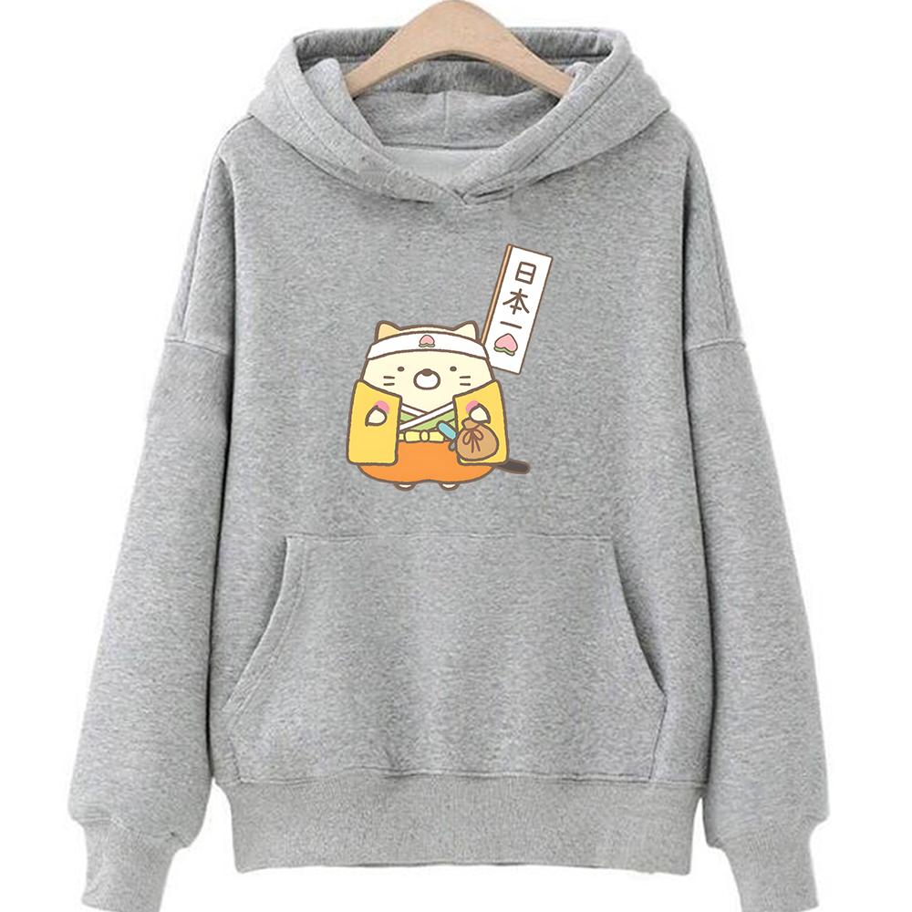 Sumikko Gurashi Cat толстовки японские модные толстовки для девочек повседневные женские/мужские пуловеры с длинными рукавами мультяшная эстетичная толстовка