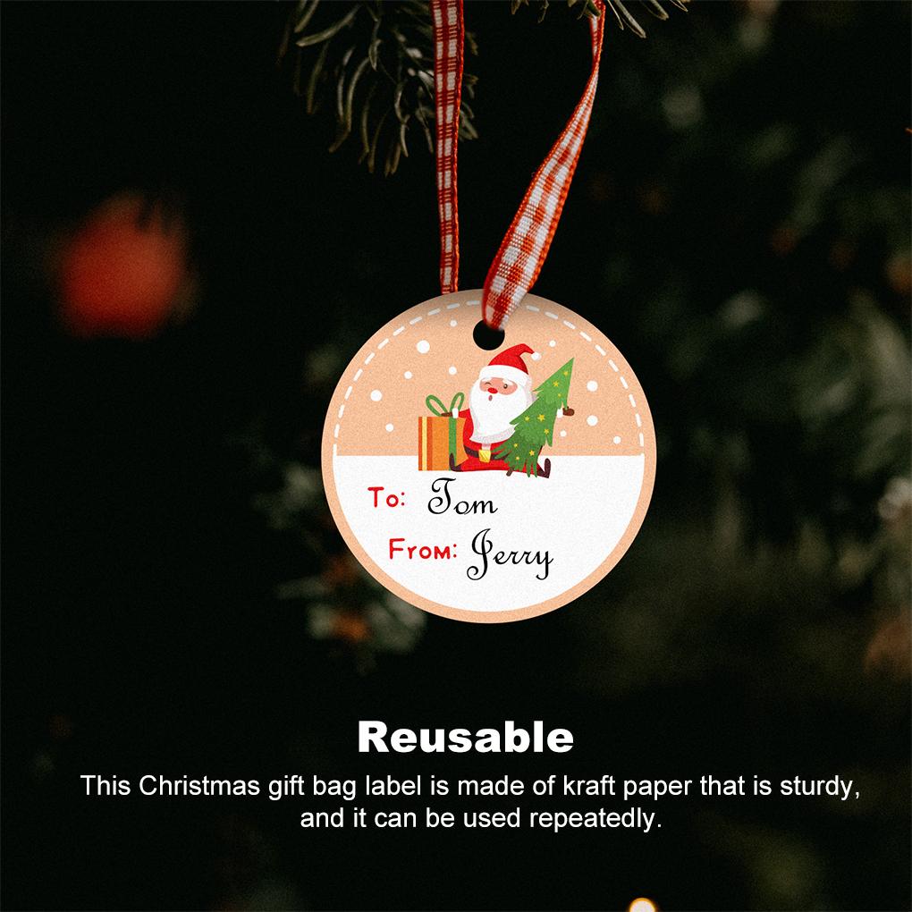 150 шт. рождественских упаковочных пакетов, подвесные бирки с веревками, этикетки из крафт-бумаги, украшения своими руками, аксессуары для упаковки зимних праздников