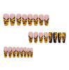 Wearable Nails Medium-Length Yellow And Black Tiger Pattern Manicure Patches 24 Pieces Removable Wearable Fake Nails