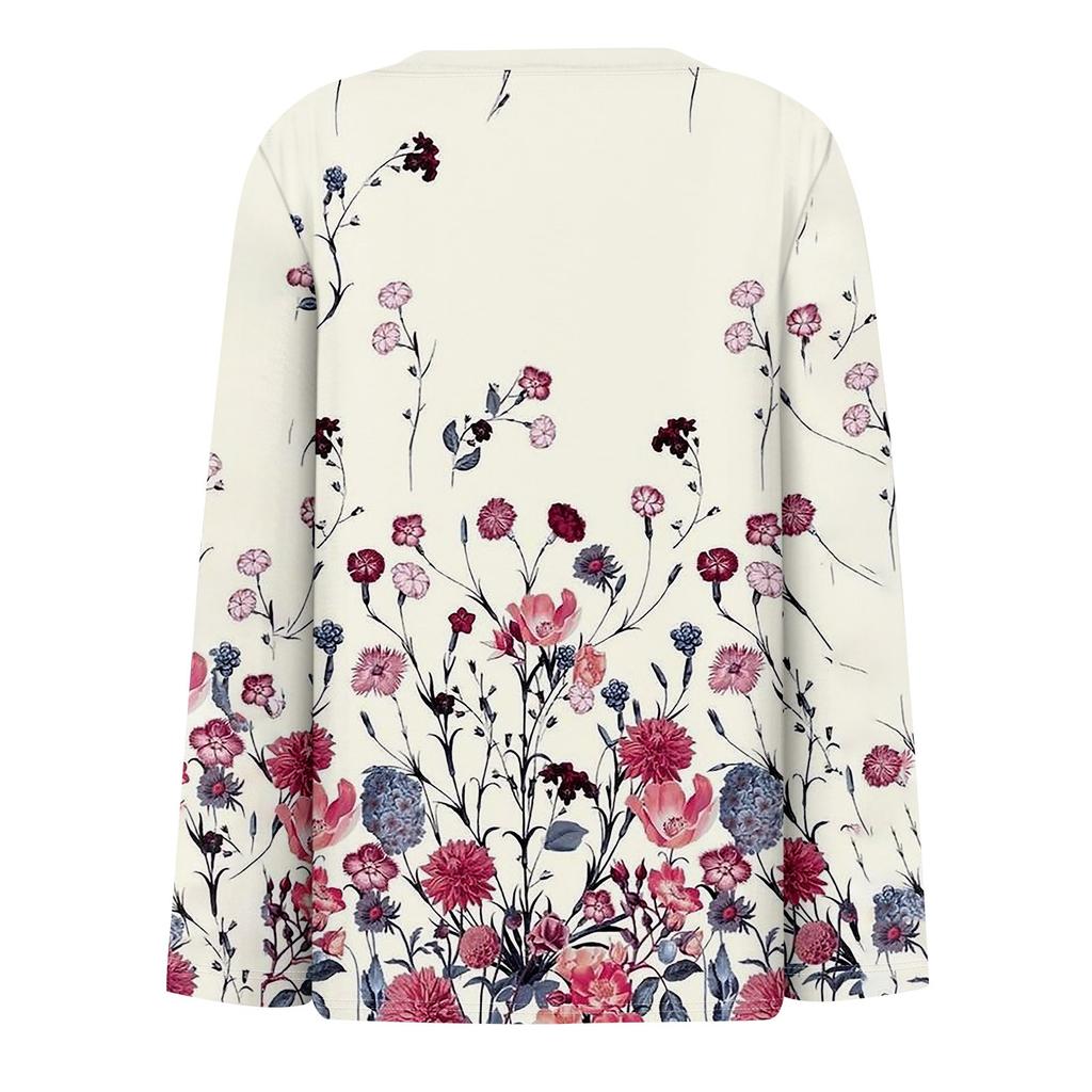 Women's T Shirt Tee Printed Long Sleeve Daily Weekend Fashion Basic V Neck Regular Top