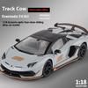 1/18 Scale Lamborghini Aventador SVJ Hidden Edition Race King Supercar Alloy Diecast Model Car Sound & Light Children Toy Gift Present