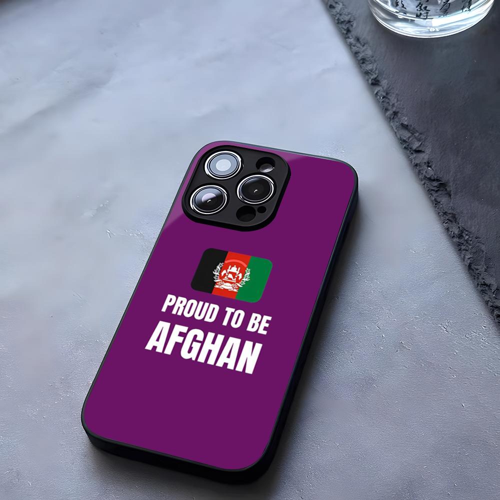 Чехол для телефона Афганистан Афганский Флаг Закаленное Стекло Для IPhone 17 13 14 16 12 15 11 Pro Max Plus Mini X XR SE2020 Coque