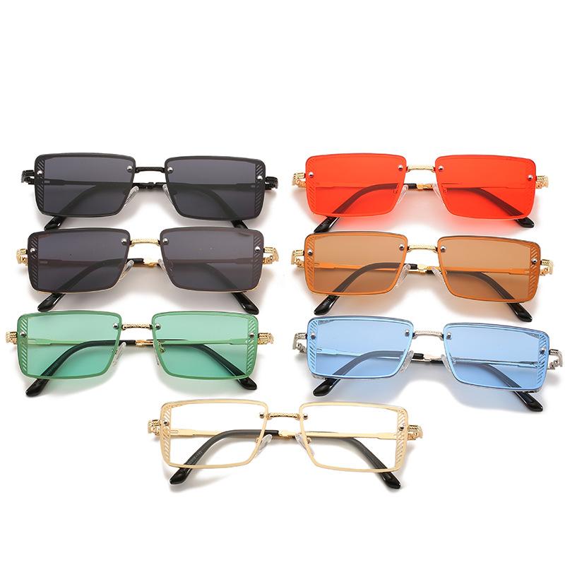 New punk metal small square frame fashion modern women's sunglasses ins sunglasses personalized square glasses