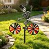Yard Art for Garden Halloween Wizard/Ghost/Black Cat/Skeleton Bicycle Ground Stake Ornament, Metal Stakes, Patio And Balcony Ornaments Decorative