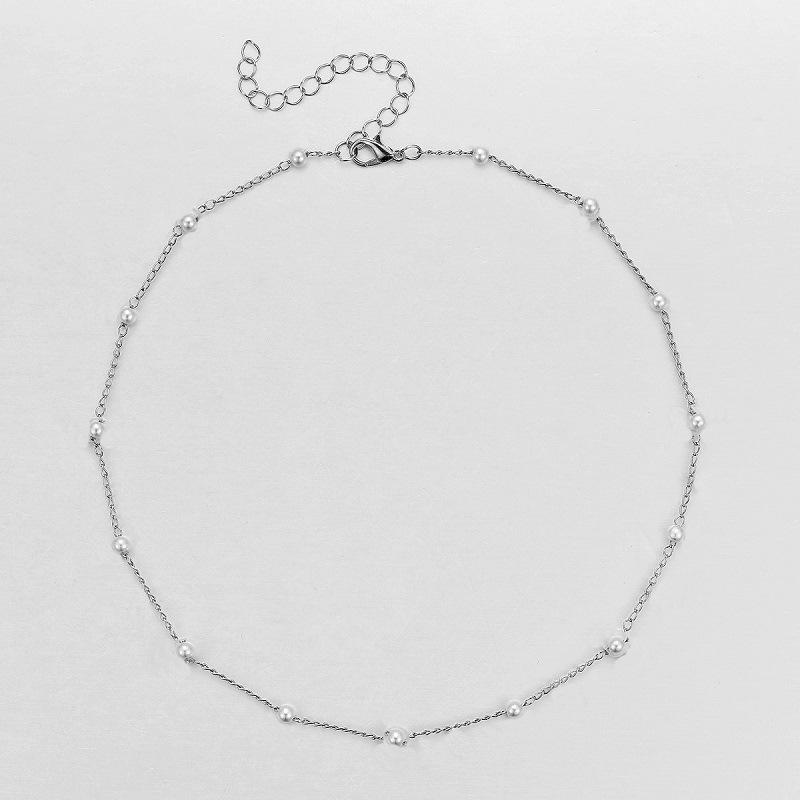 Модное жемчужное ожерелье для женщин, элегантное ожерелье-цепочка на ключицу, универсальные аксессуары и аксессуары