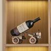 Light Luxury Retro Red Wine Holder Tractor Shaped Metal Bottle Rack Wine Cabinet Ornaments Metal Bottle Storage Room Decoration