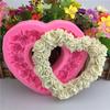 Large Rose Heart Wreath Silicone Food Good Mold Big Heart Shaped Rose Silicone Mold Cake Decorating Tools Soap Cake Mould