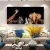 African Wild Animals Modern Canvas Painting Posters and Prints A Group of Animals Wall Art Picture for Living Room Home Decor