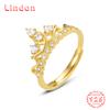 Классическое кольцо Lindon из стерлингового серебра 925 пробы с цирконом, женские ювелирные изделия, свадебный подарок для вечеринки