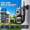 V380 PRO ПРИЛОЖЕНИЕ Двухобъективная 4G Камера HD 8 Мп Уличная Камера IP66 Водонепроницаемая Двусторонняя Связь Цветное Ночное Видение Мобильное Отслеживание CCTV