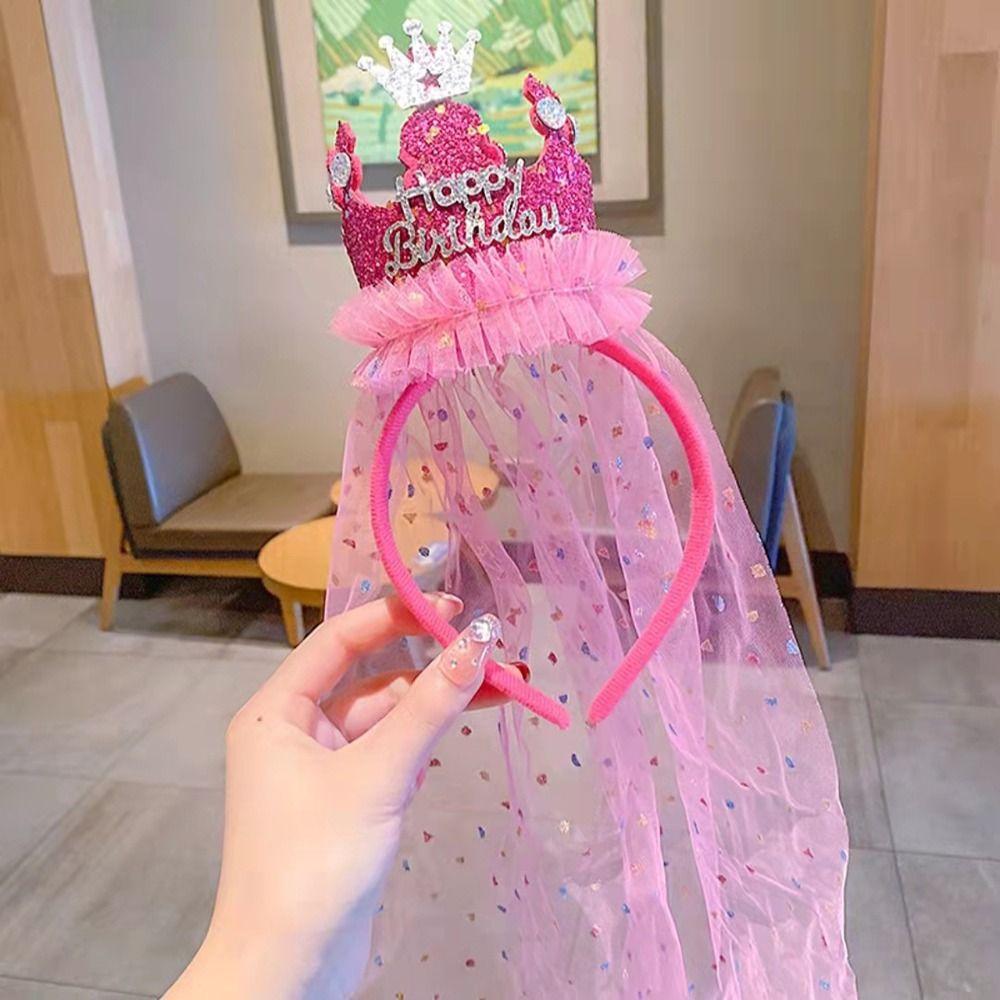 Корона с пайетками Головной убор День рождения Повязка на голову Аксессуары для волос Обруч для волос для девочек Корейский стиль Повязка на голову